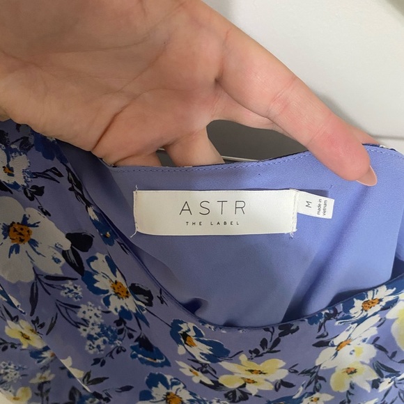 Astr Floral One Shoulder Long Sleeve Ruffled Dress - Picture 5 of 7